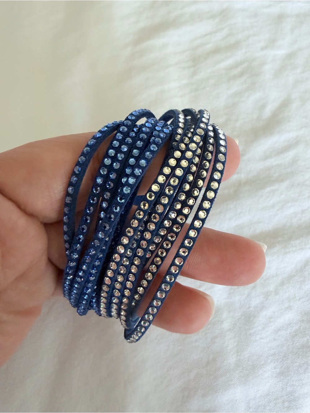 Swarovski Blue Crystal Wrap Bracelet - Picture 5 of 11